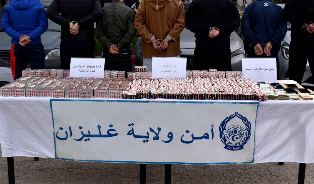 Sûreté de wilaya de Relizane. Démantèlement d’un réseau criminel et saisie  de près de 16.000 capsules psychotropes